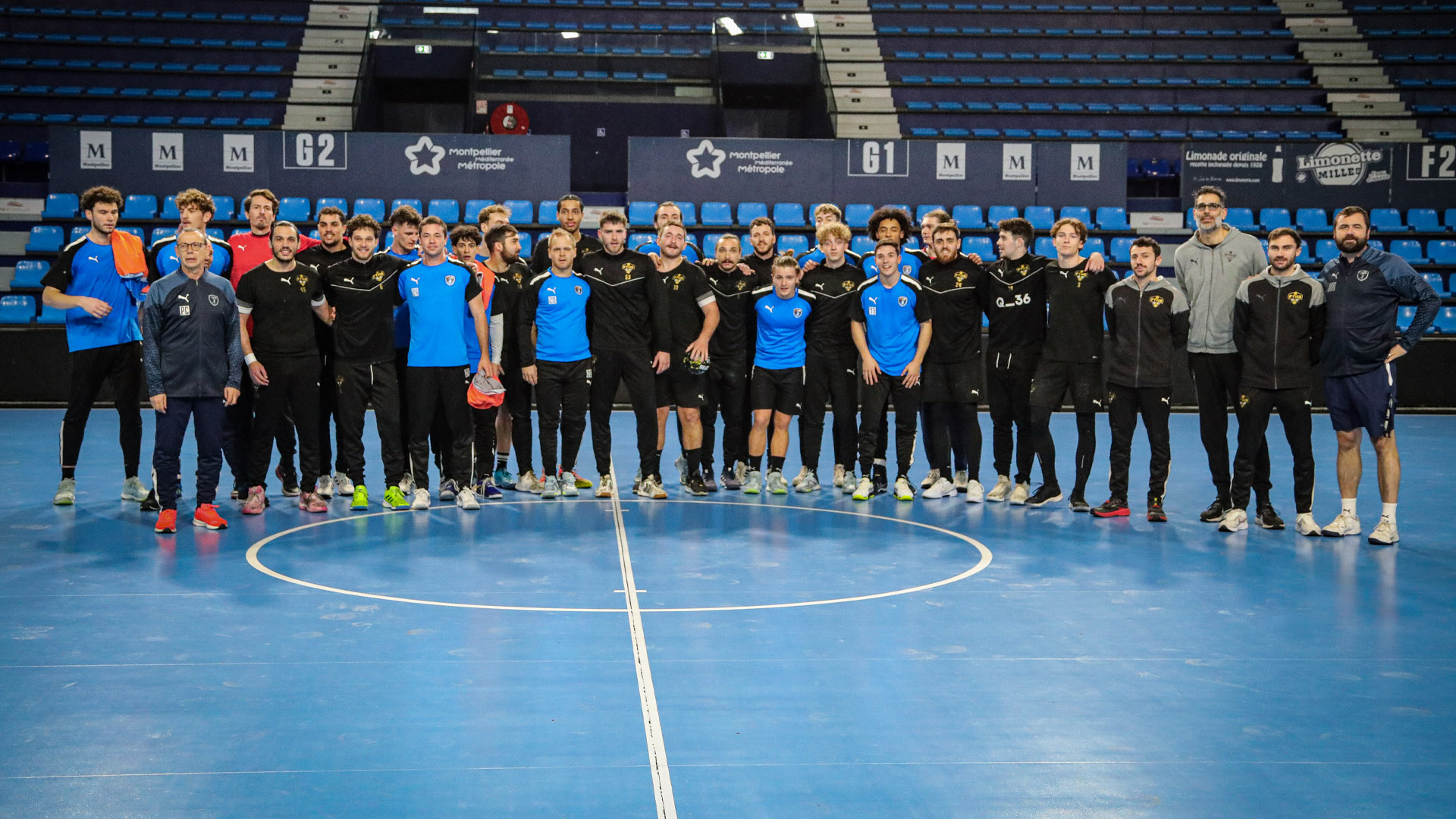 Entrainement commun entre le Montpellier Handball et Frontignan Thau...