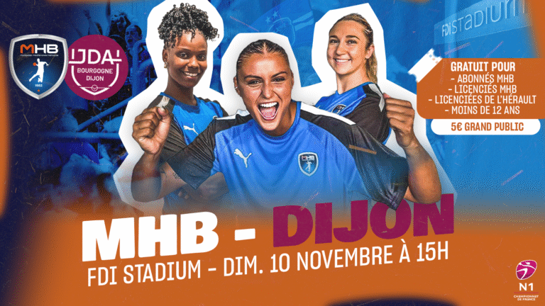 Affiche match handball MHB contre Dijon, 10 novembre.