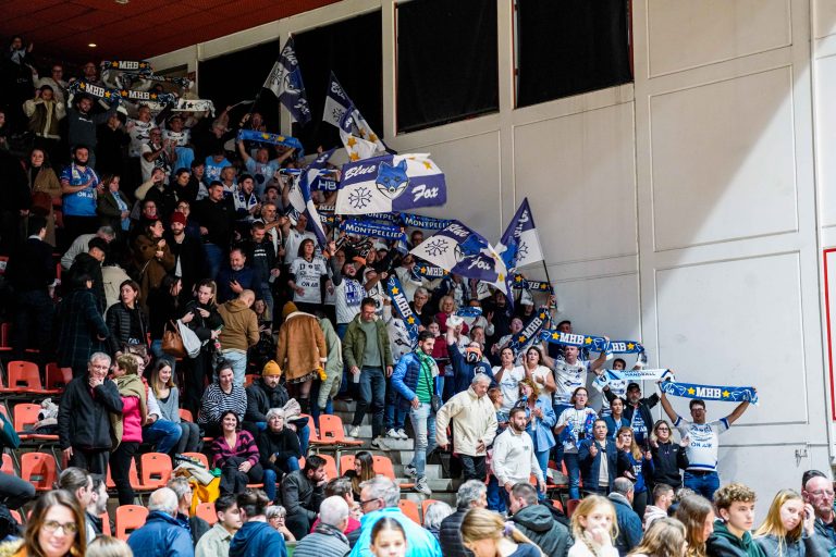 Supporters enthousiastes au match de handball Montpellier.