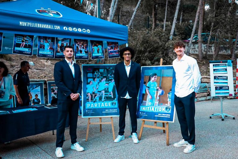 Événement promotionnel de Montpellier Handball en plein air.