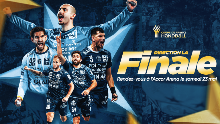 Affiche Montpellier Handball pour la finale en mai.